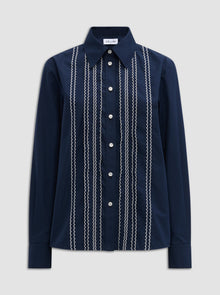 Arletty Embroidered Shirt | Navy