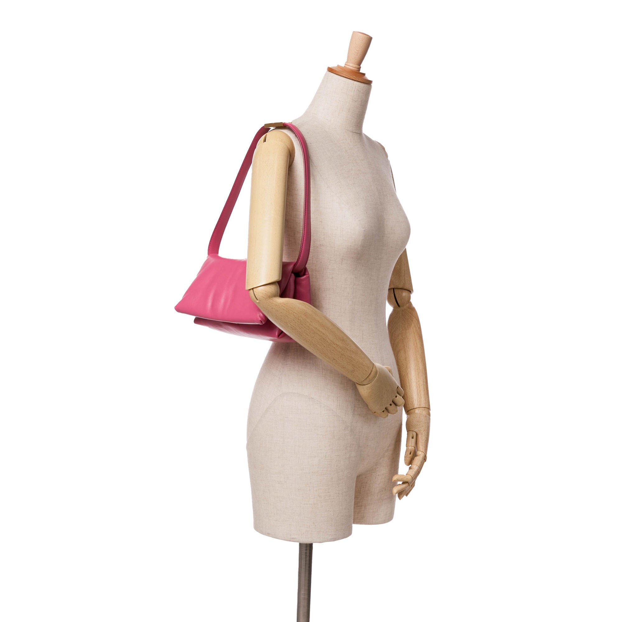 Marni | Pre-Owned Small Leather Prisma Crossbody | Pink/Hot Pink