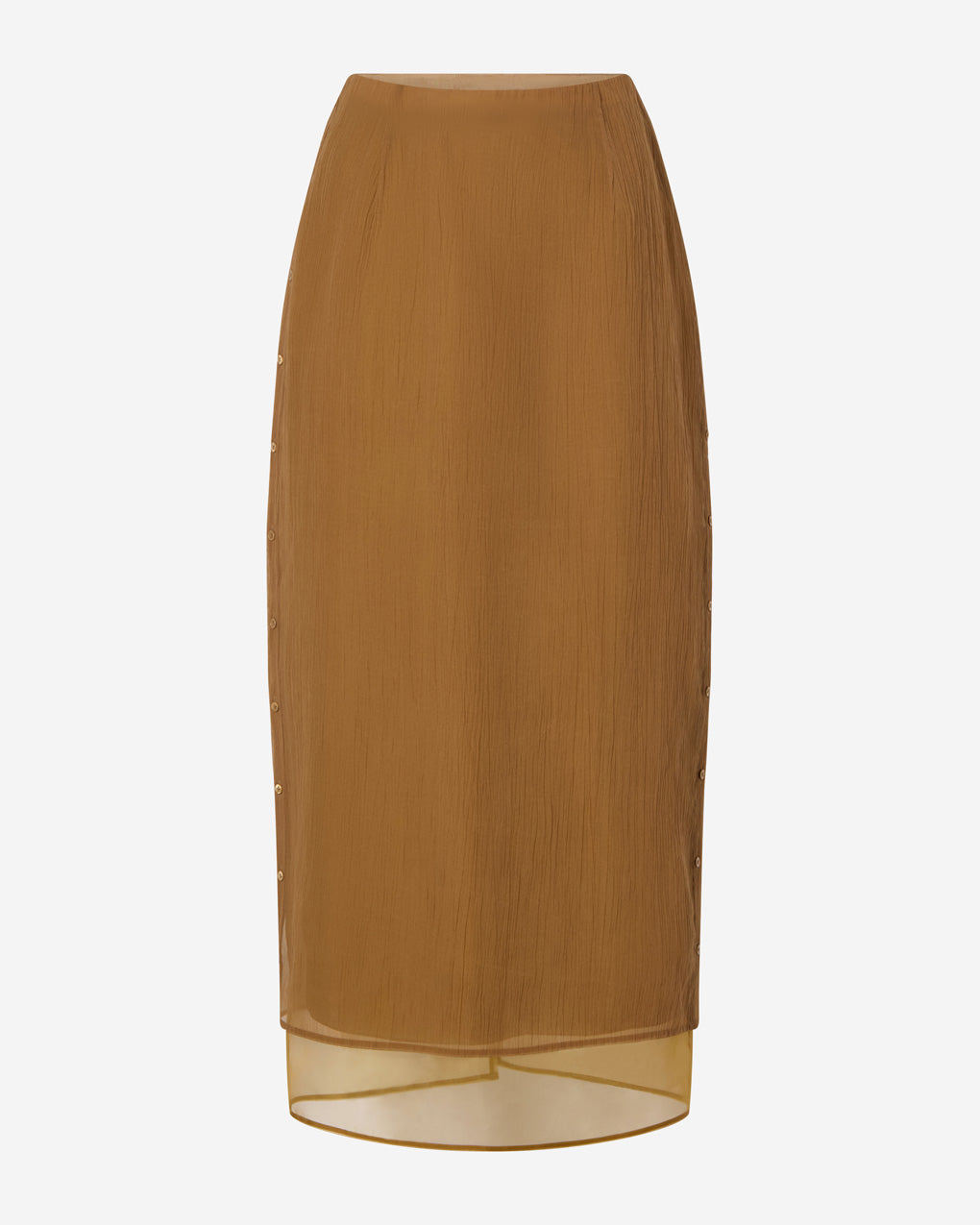 Womens | The Sheer Overlay Skirt in Starched Chiffon | Bronze