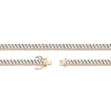 White Sapphire Double Row Tennis Necklace Vermeil Yellow Gold 16in