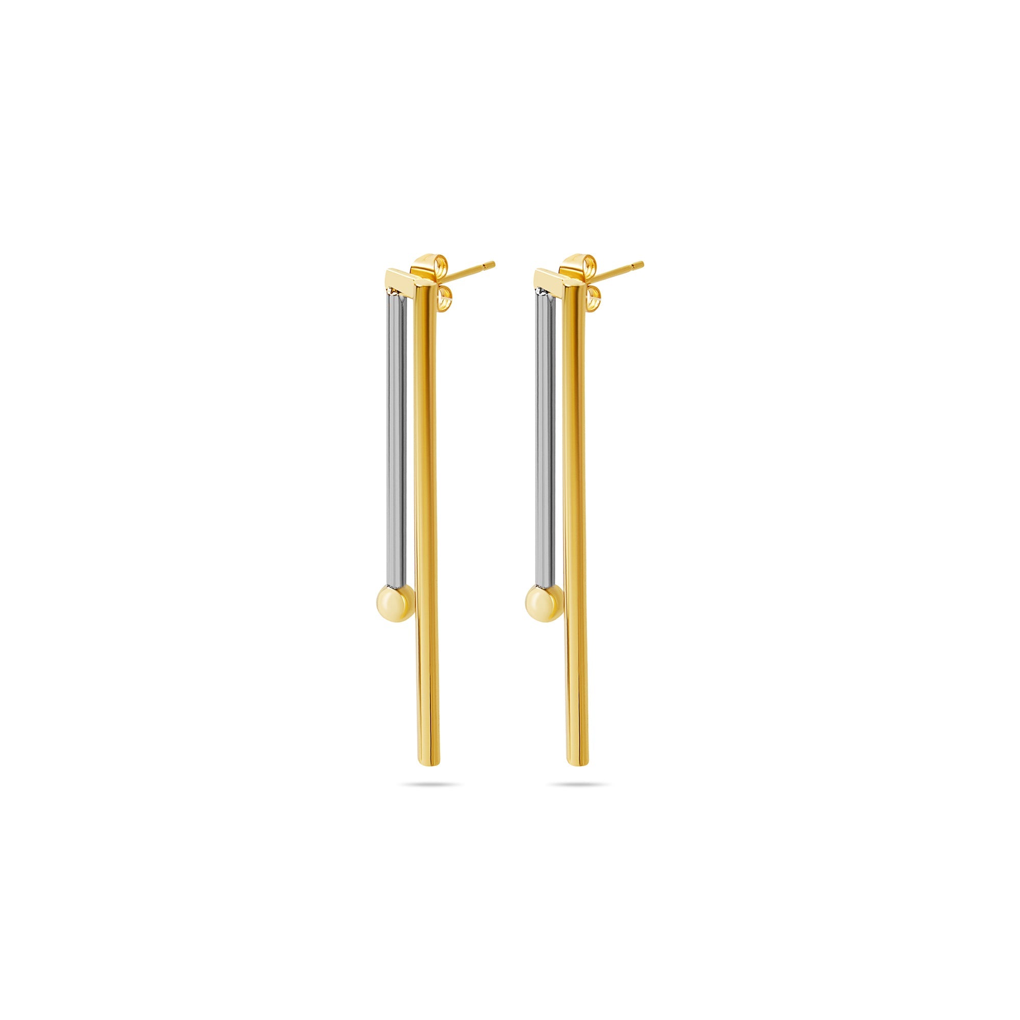 The Bold Beam Drop Earring (Elaluz X Argento Vivo) | 18K Yellow Gold-Plated