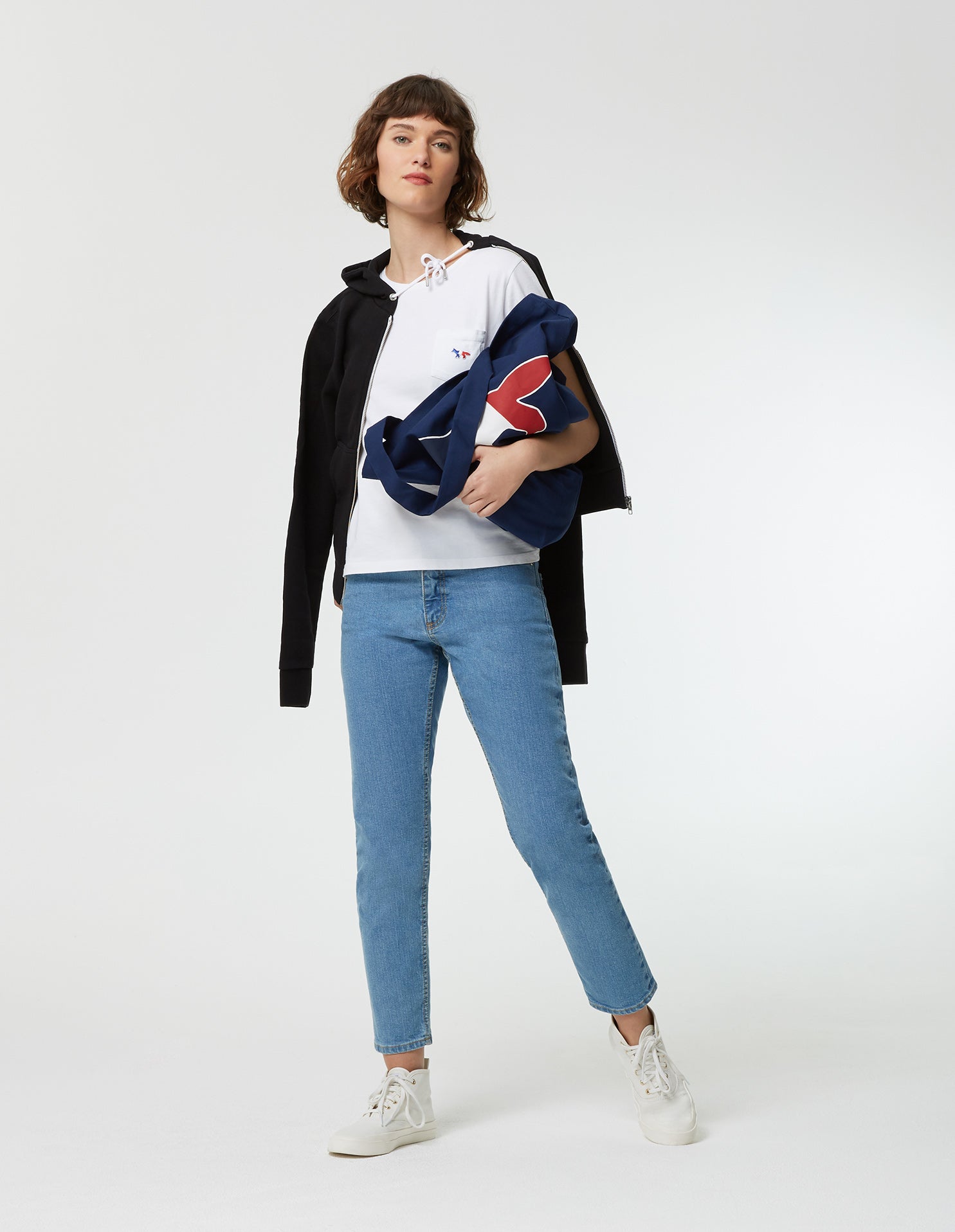 Womens | Tricolor Fox Patch Tee-Shirt | White