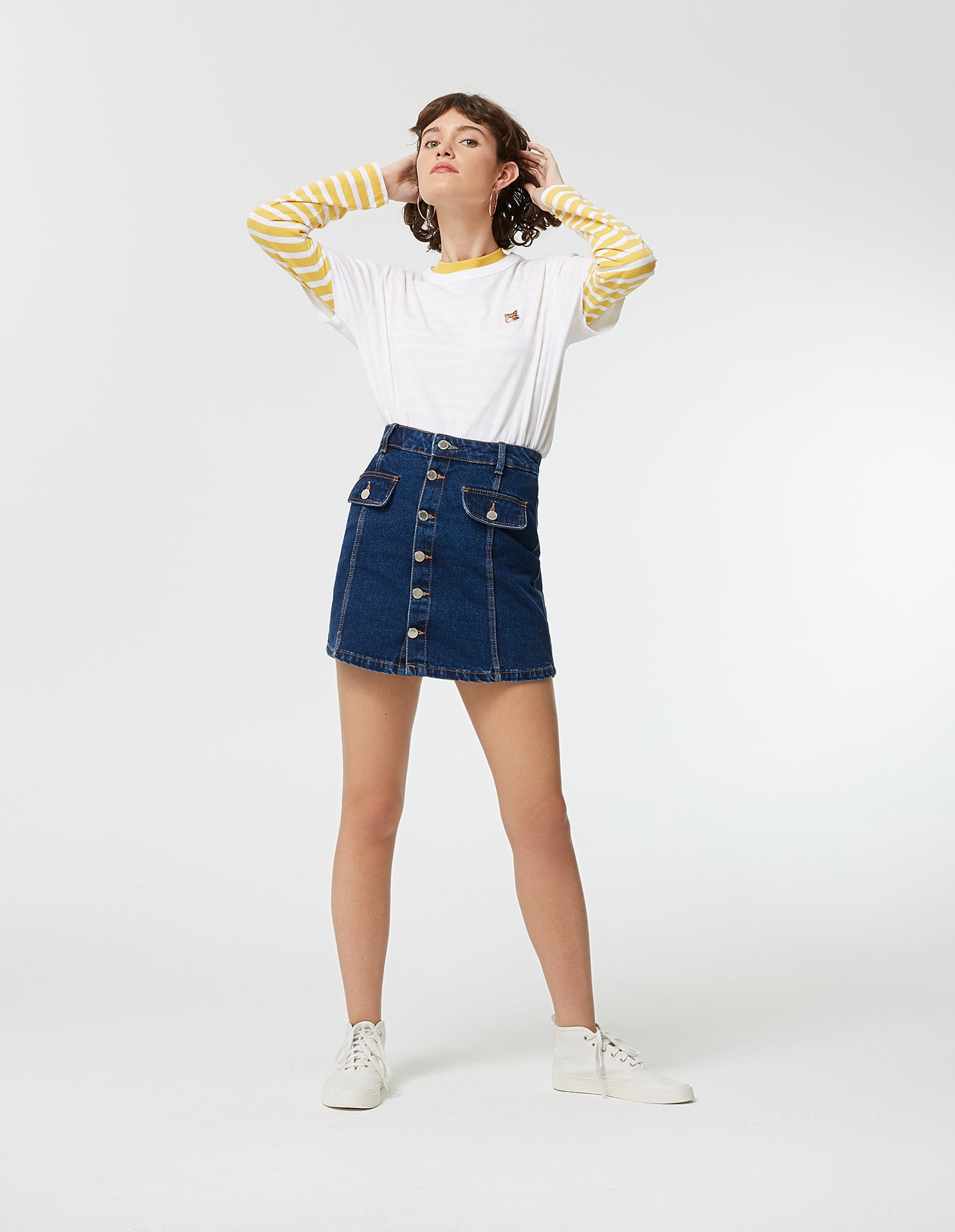 Womens | Fox Head Patch Short-Sleeve Classic Cotton Tee-Shirt | White
