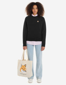 Womens | Ionic Fox Head Patch Adjusted Cotton Fleece Sweatshirt | Black