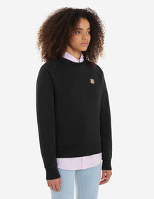 Womens | Ionic Fox Head Patch Adjusted Cotton Fleece Sweatshirt | Black