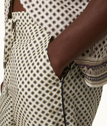 Alfred Solmio Print Relaxed Fit Lounge Trousers | White Sand
