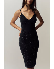 Amelia Sequin Knit Dress | Black