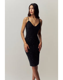 Amelia Sequin Knit Dress | Black