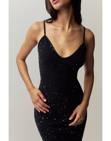 Amelia Sequin Knit Dress | Black