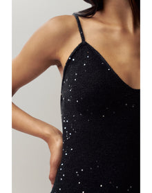 Amelia Sequin Knit Dress | Black
