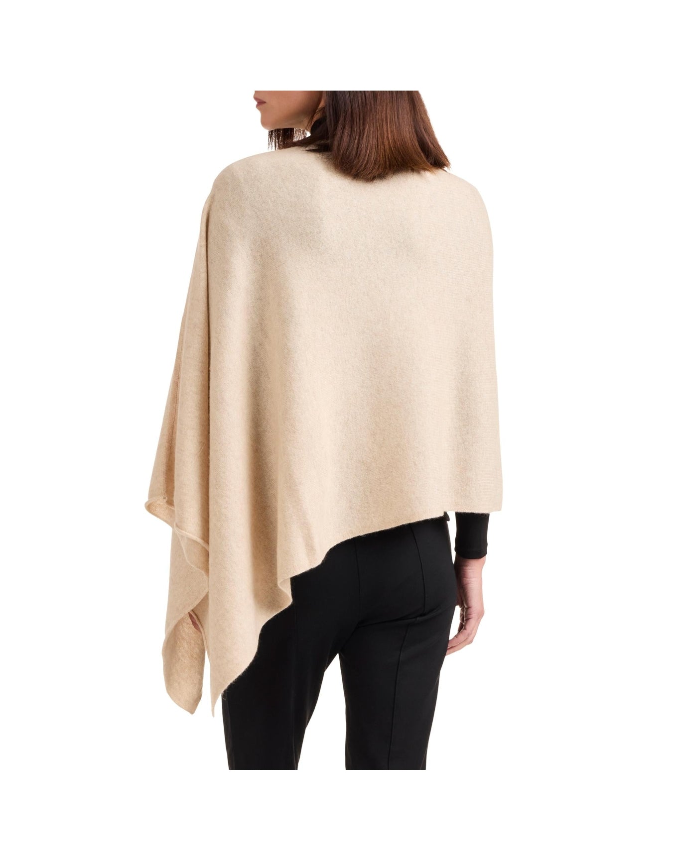 Amicale Cashmere | Women | Cashmere Poncho | Oatmeal V3