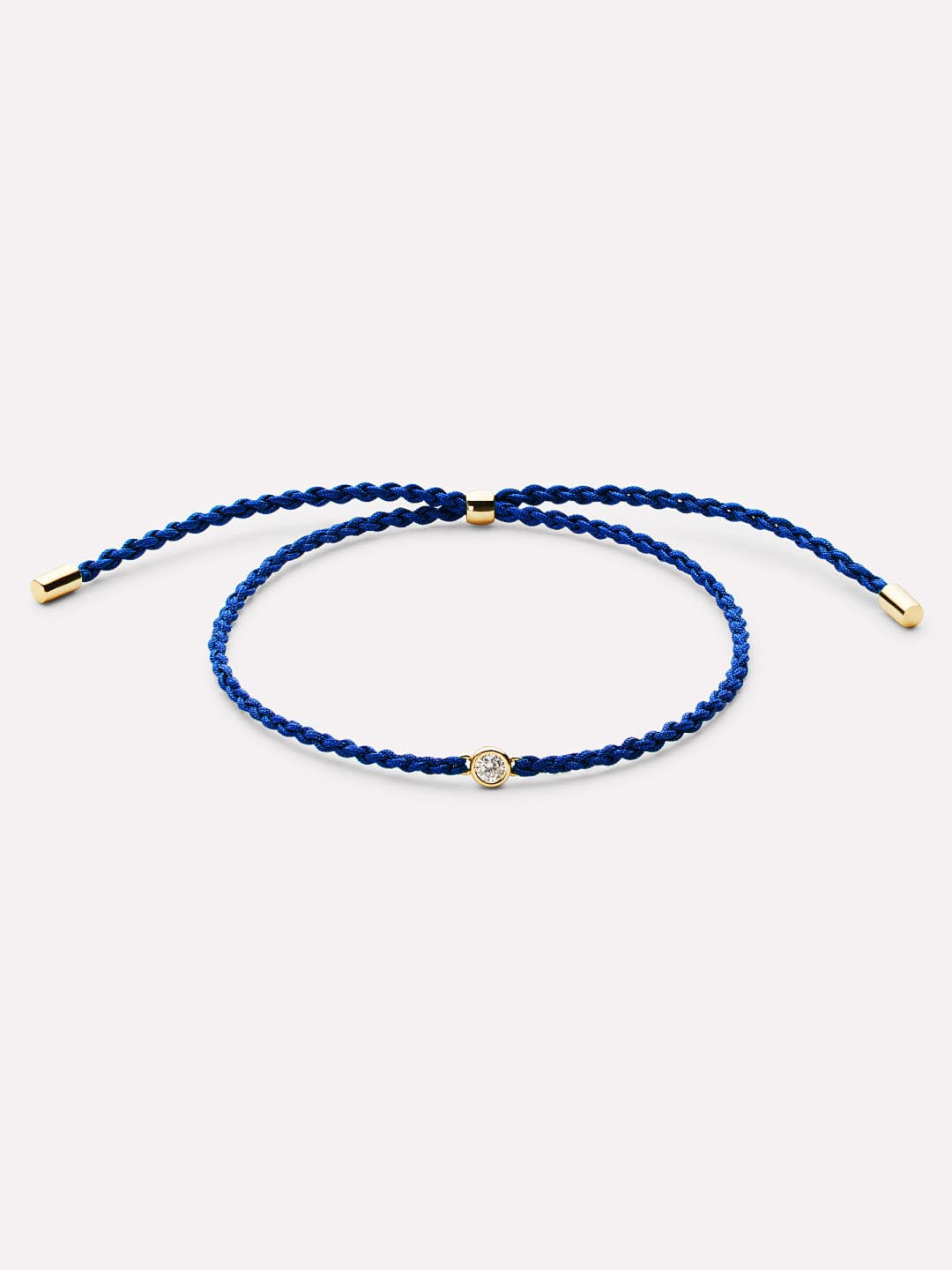 Medium Blue Cord Bracelet | 14K Gold on Sterling Silver | 0.06 CTW Diamonds