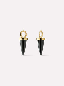 Earring Charms | 14K Gold on Brass | Onyx