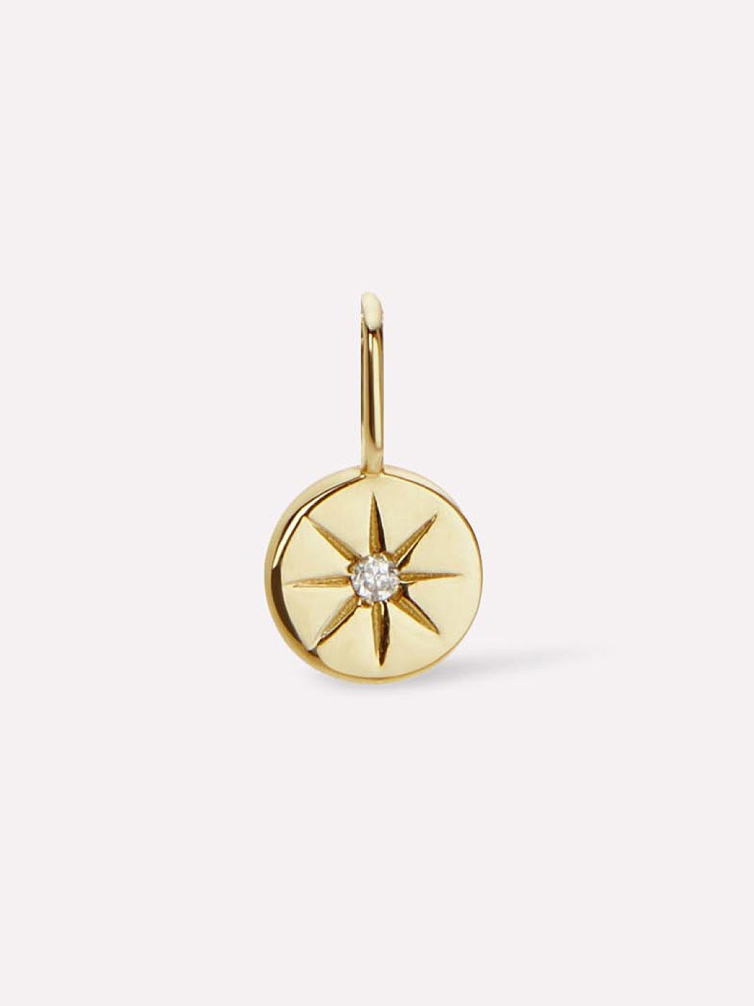 Star Charm Pendant | 10K Solid Gold | 0.05 CTW White Sapphire