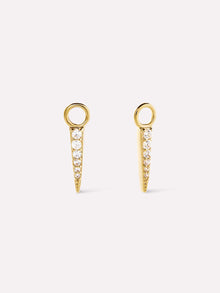Spike Earring Charms | 14K Gold on Brass | Cubic Zirconia