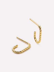 Oval Twist Hoop Earrings | 10K Solid Gold