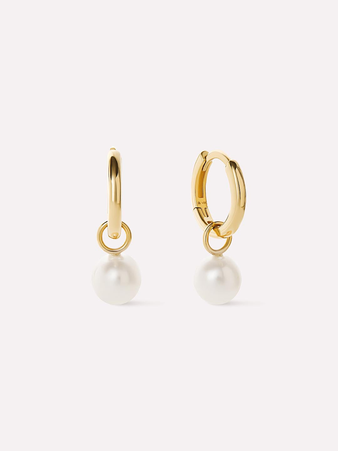 Small Hoop Earrings | 10K Solid Gold | Freshwater Pearls