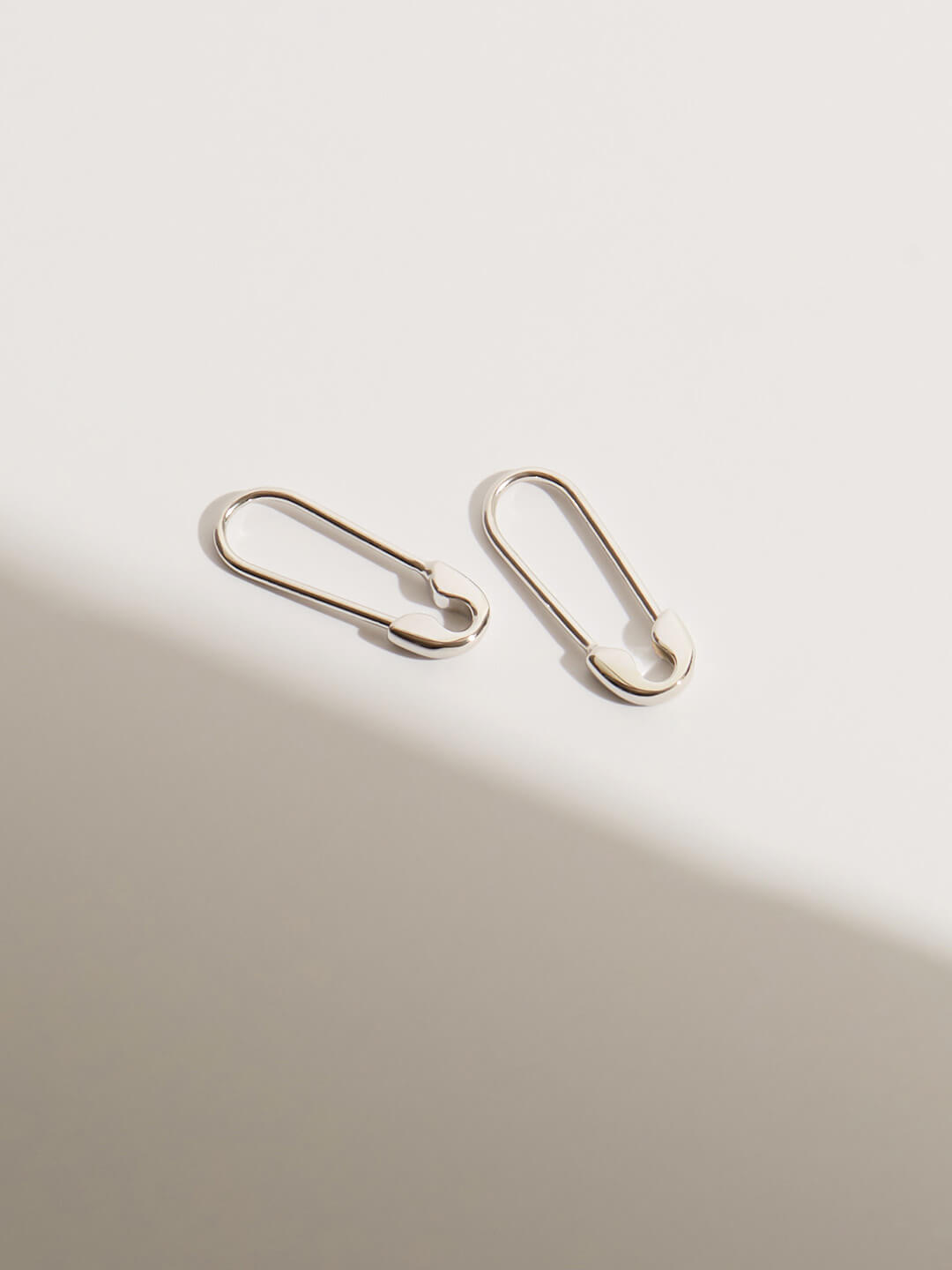 Sia Safety Pin Earrings | Rhodium on Sterling Silver