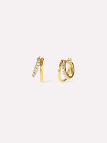 Toda Mini Huggie Hoop Earrings | 14K Gold on Sterling Silver | Cubic Zirconia