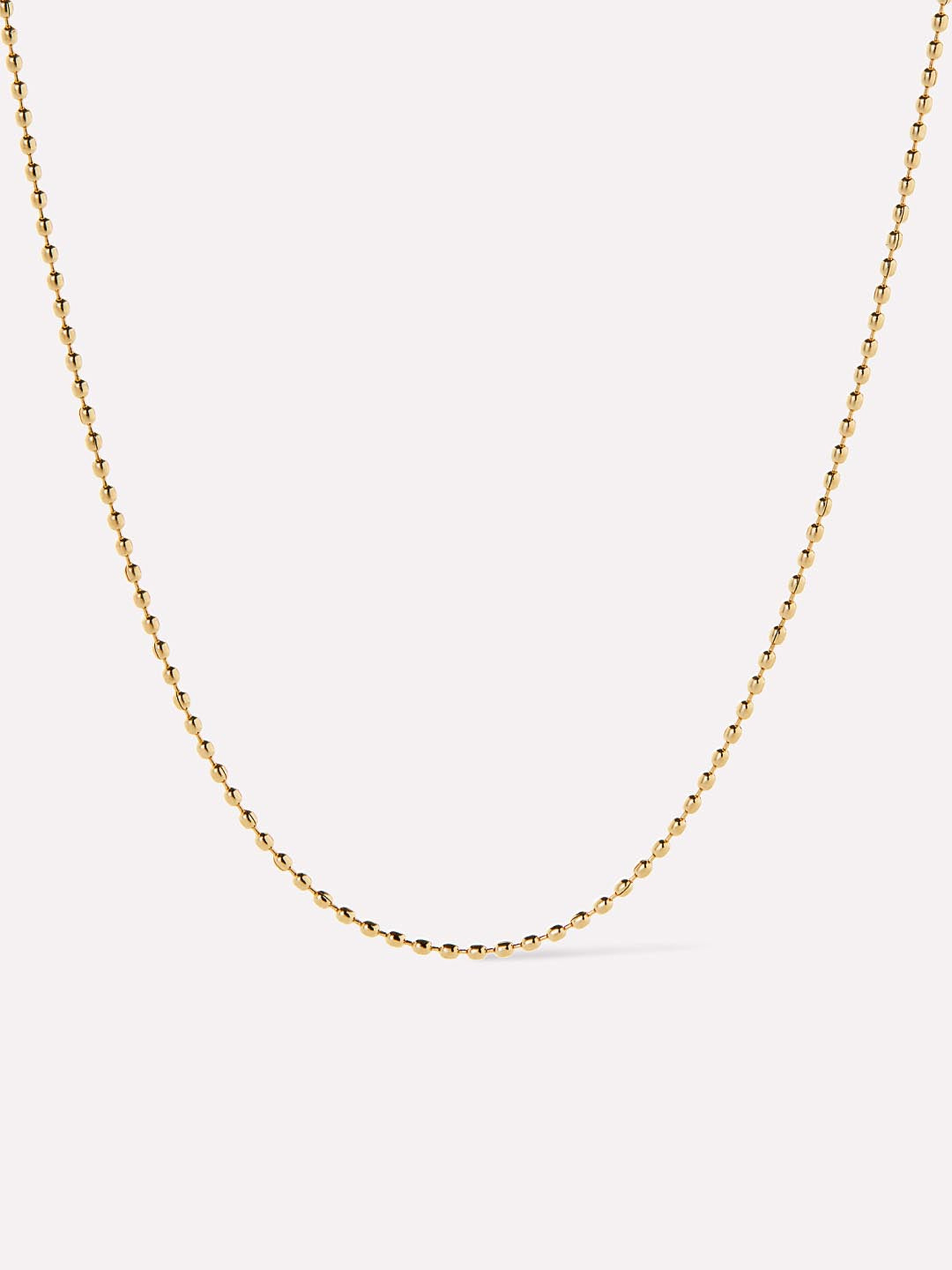 Ball Chain Dainty Necklace | 10K Solid Gold
