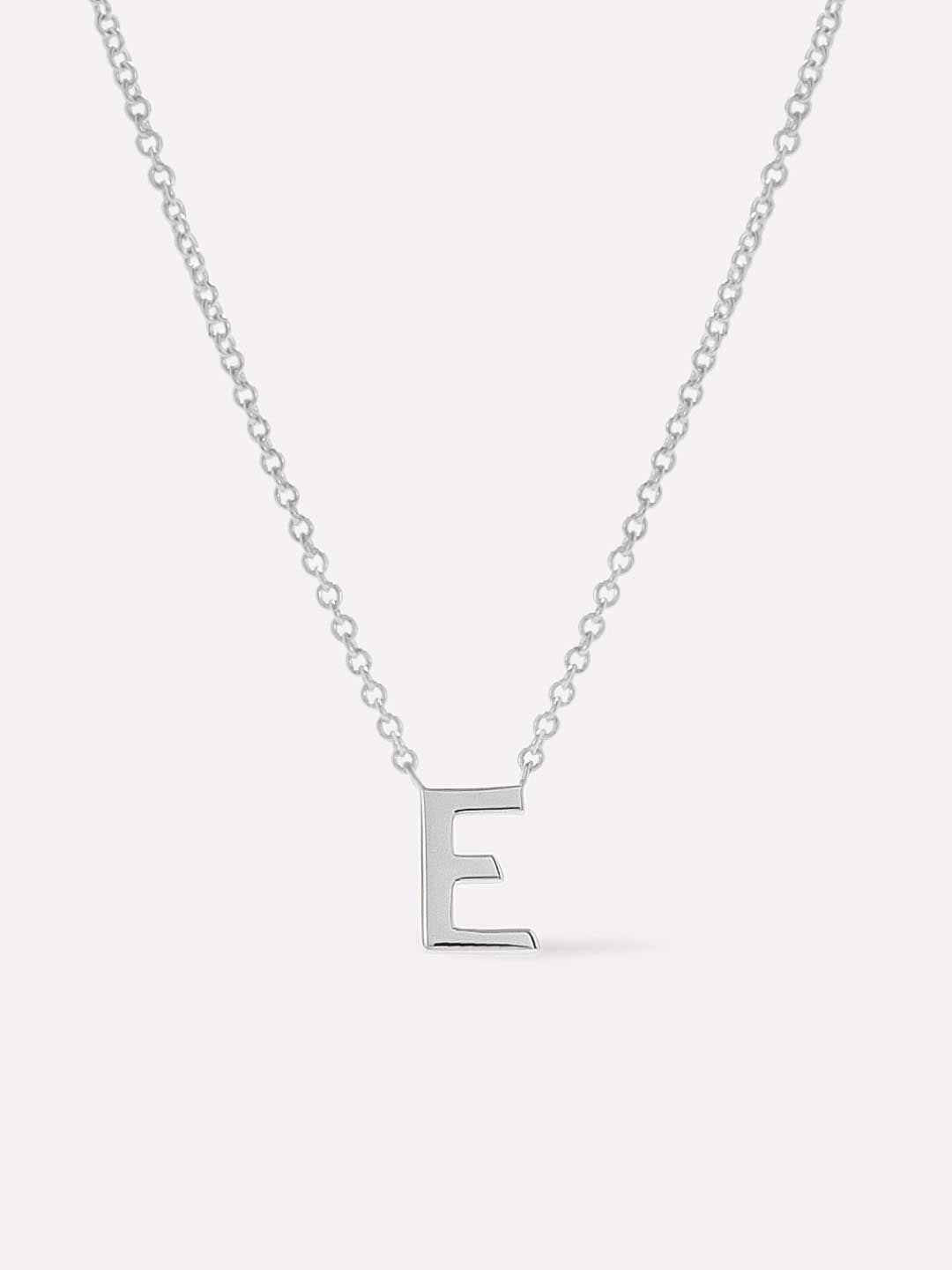 Silver Initial Necklace - Letter Necklace | Rhodium-Plated Sterling Silver