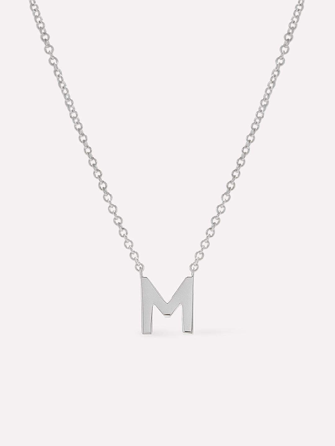 Silver Initial Necklace - Letter Necklace | Rhodium-Plated Sterling Silver