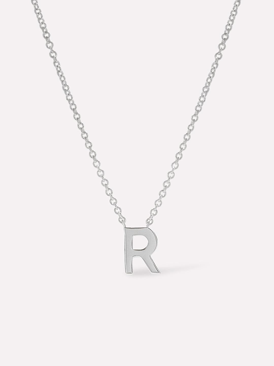 Silver Initial Necklace - Letter Necklace | Rhodium-Plated Sterling Silver