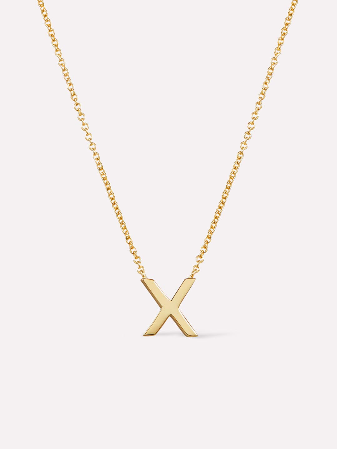 Gold Initial Necklace - Letter Necklace | 14K Gold on Sterling Silver