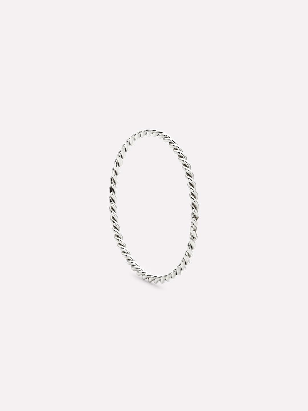 Twist Ring | 10K Solid White Gold