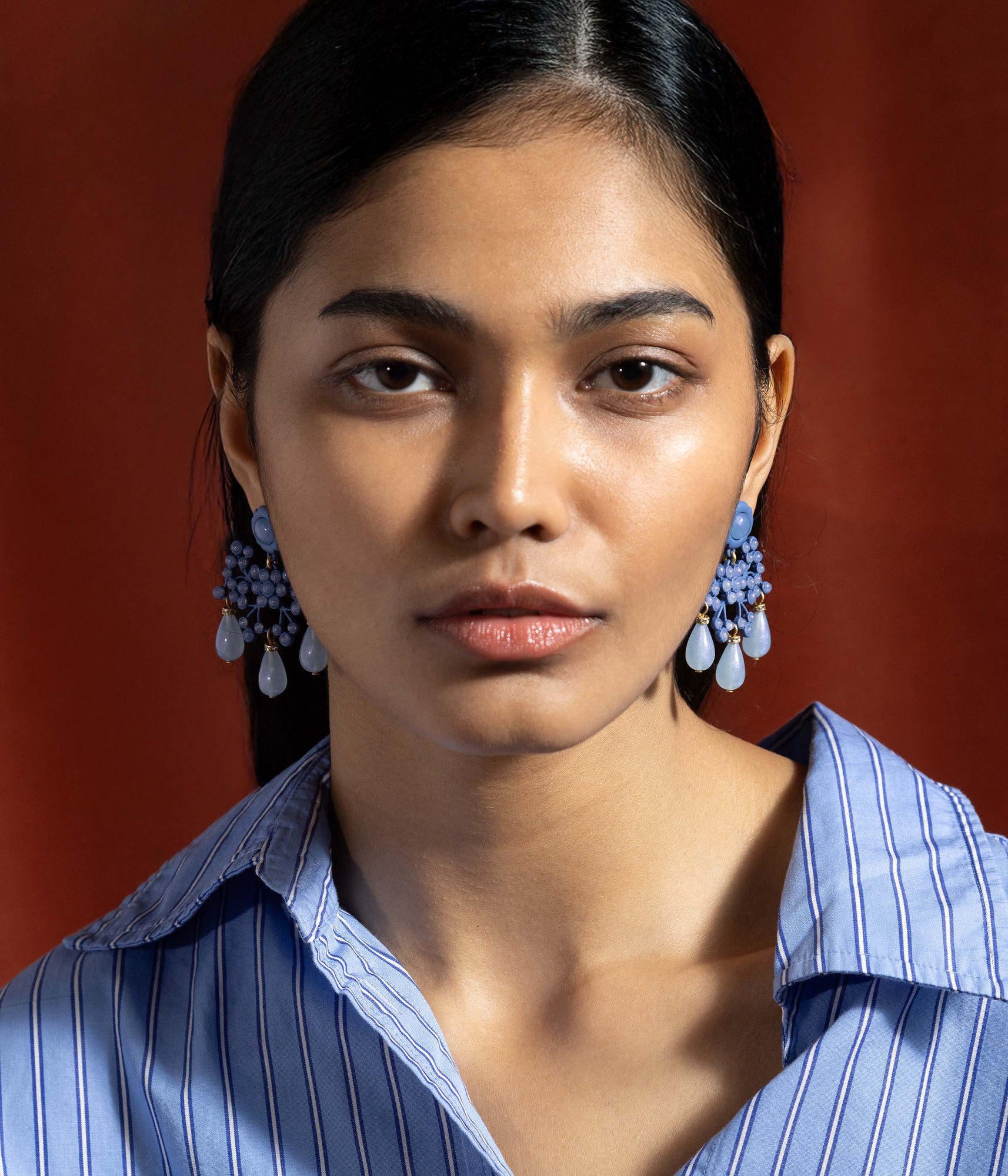 Avril Statement Earrings | Blue