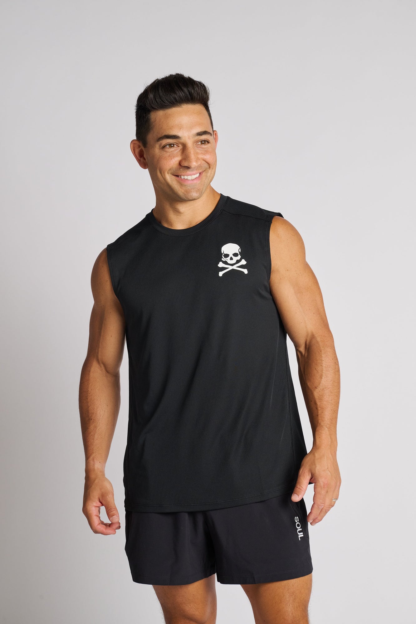 Men | Soul By SoulCycle | Propel Tank Skull | Black
