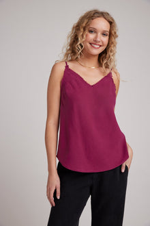 Frayed Cami - Dark Magenta