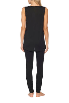 Womens | Sleeveless Modal V-Neck | Black