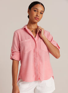 Split Back Button Down | Blossom Pink