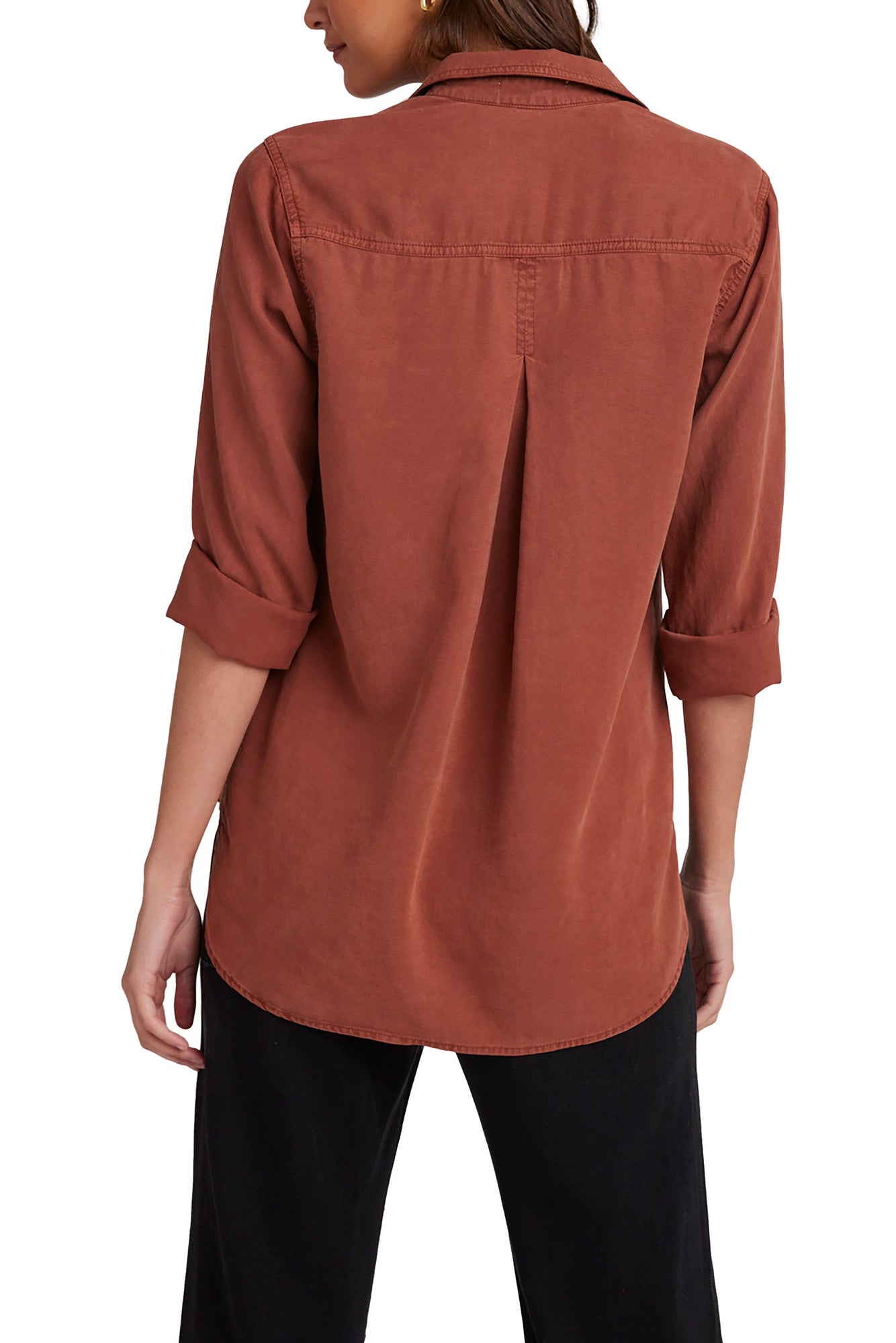 Shirt Tail Button Down - Autumn Amber