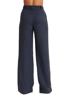 Greta - Pleated Wide Leg Trouser - Coastal Navy