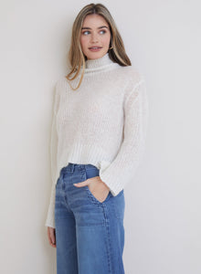 Brea A-Line Turtleneck Sweater - Winter White