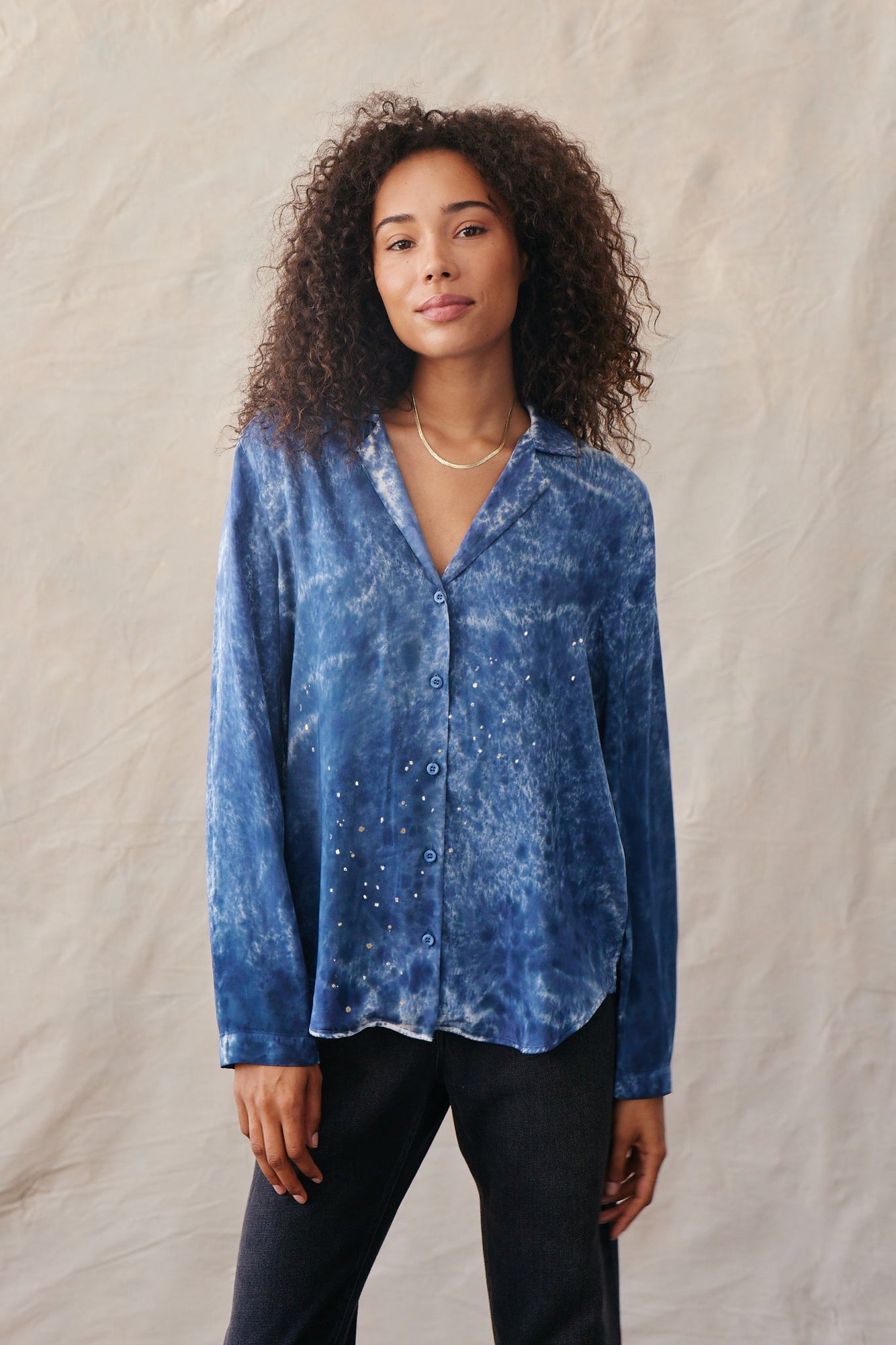 Long Sleeve Clean Shirt - Celestial Sky Dye