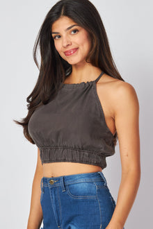 Clinch Waist Halter Top | Java