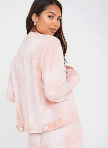 Utility Crop Jacket |  Dusty Rose Bomba Dye