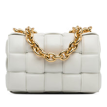 Bottega Veneta | Pre-Owned Nappa Intrecciato Padded Chain Cassette Satchel | White/Off White