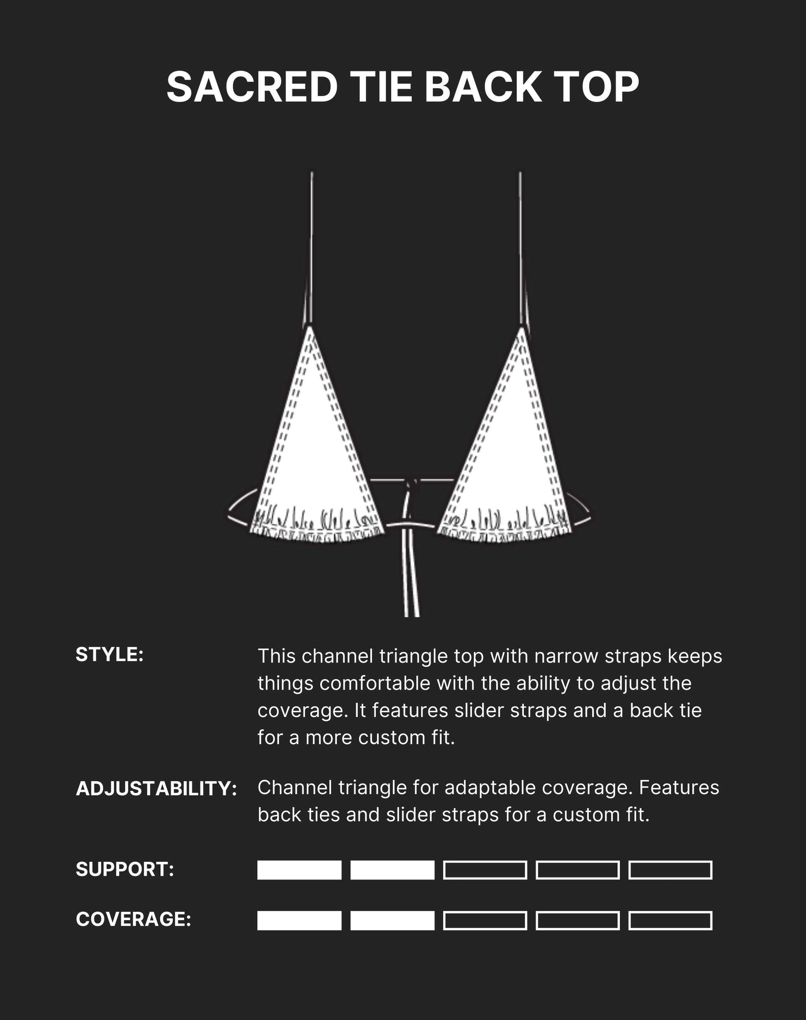 Sacred Tie Back Tassel Bikini Top | Chrome Silver