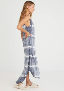 Bias Slip Dress | Glacier Stripe Dye