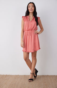 Ruffle Sleeve Mini Dress | Blushed Coral