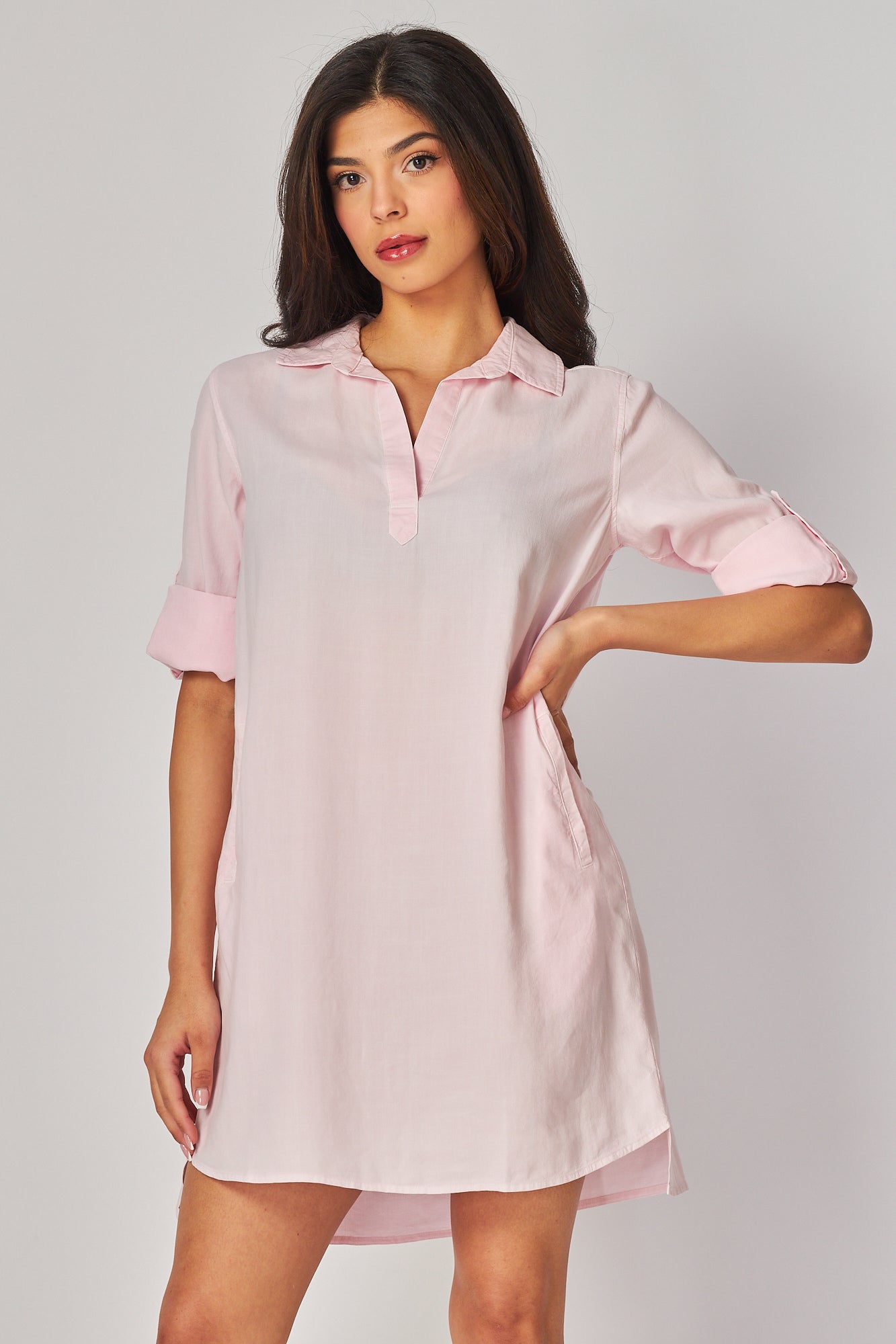 Long Sleeve A Line Dress | Rose Petal