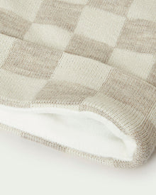Bartlet Knit Beanie | Oatmeal/Cream Checker