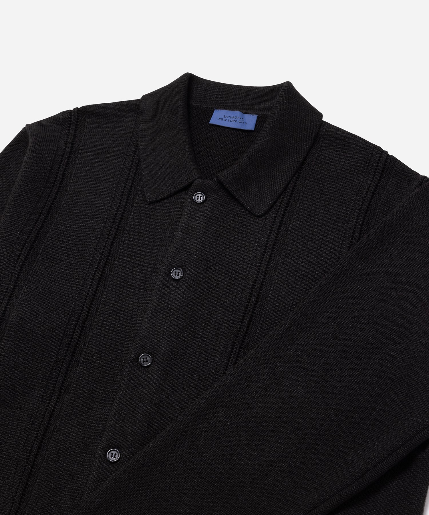 Black | Jahmad Linen Long Sleeve Polo