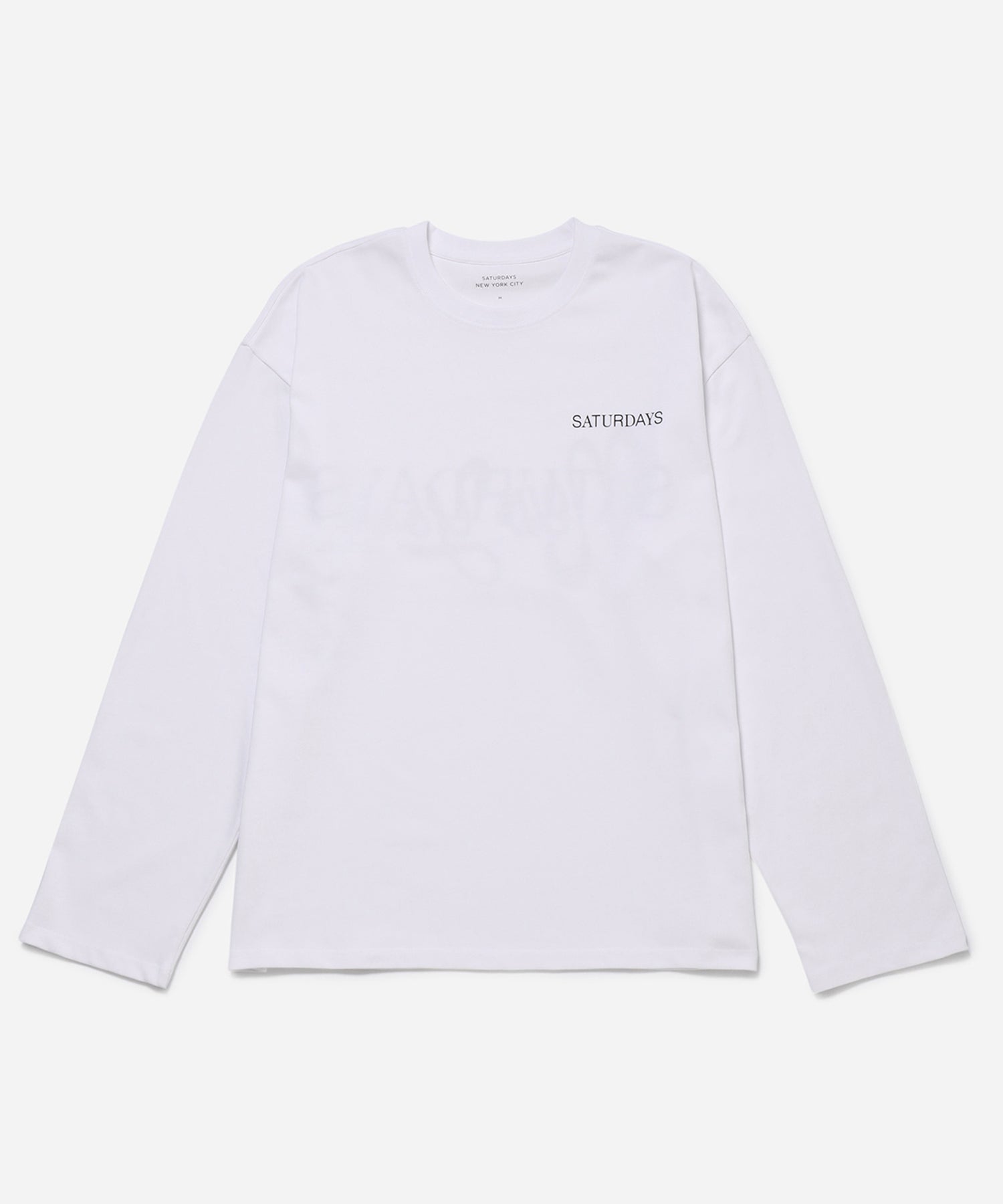 White | New York Brushed Relaxed Fit LS Tee