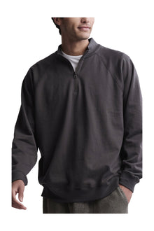 Mens | Malibu Collection Pima Cotton Fleece Half Zip Pullover | Carbon