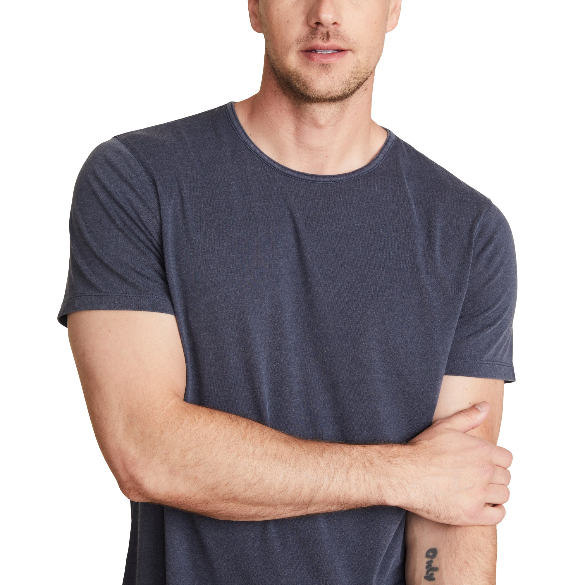 Malibu Collection Men's Triblend Pigment Washed Tee | Indigo